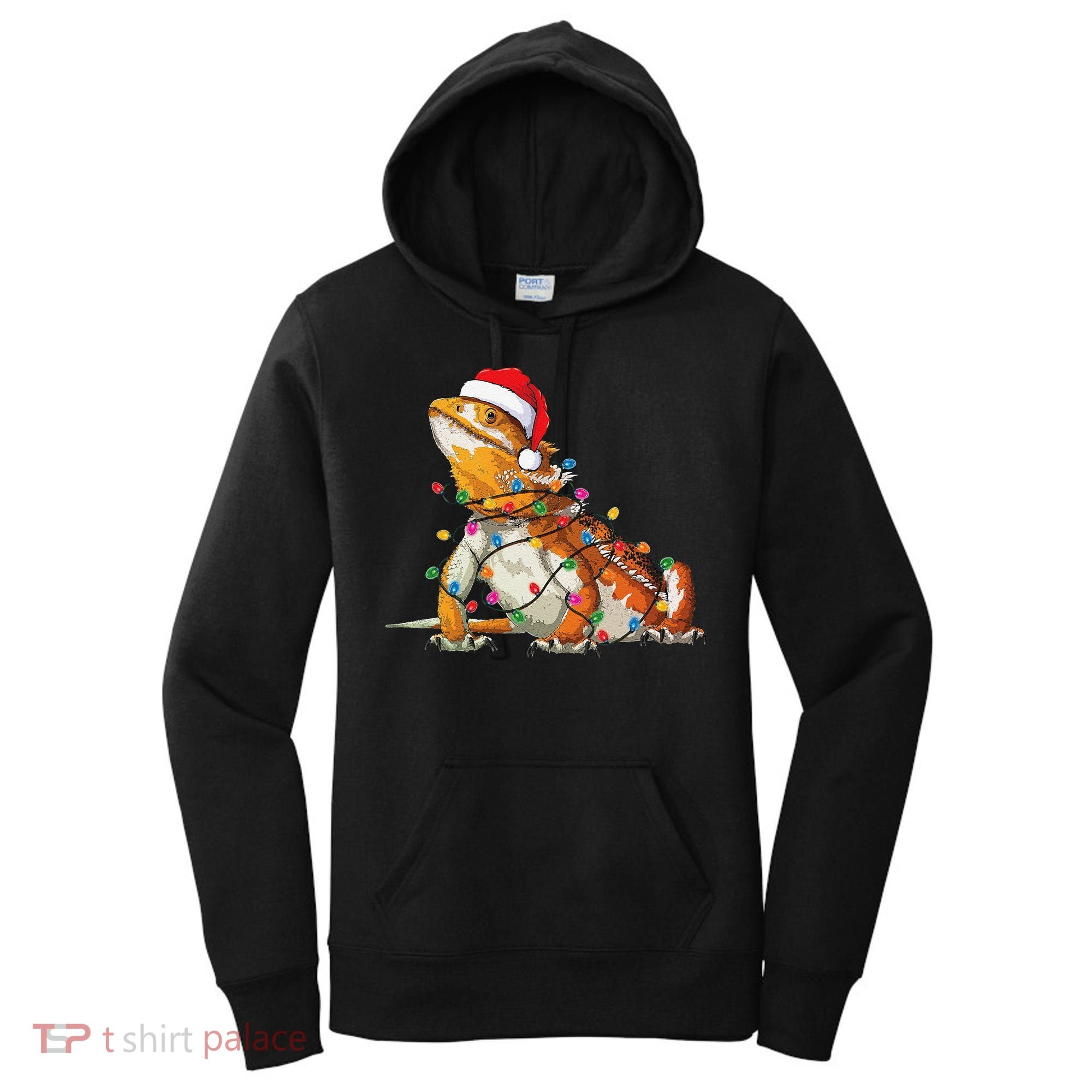 Bearded Dragon Christmas Lights Bearded Dragon Lover Xmas Women's Hoodie