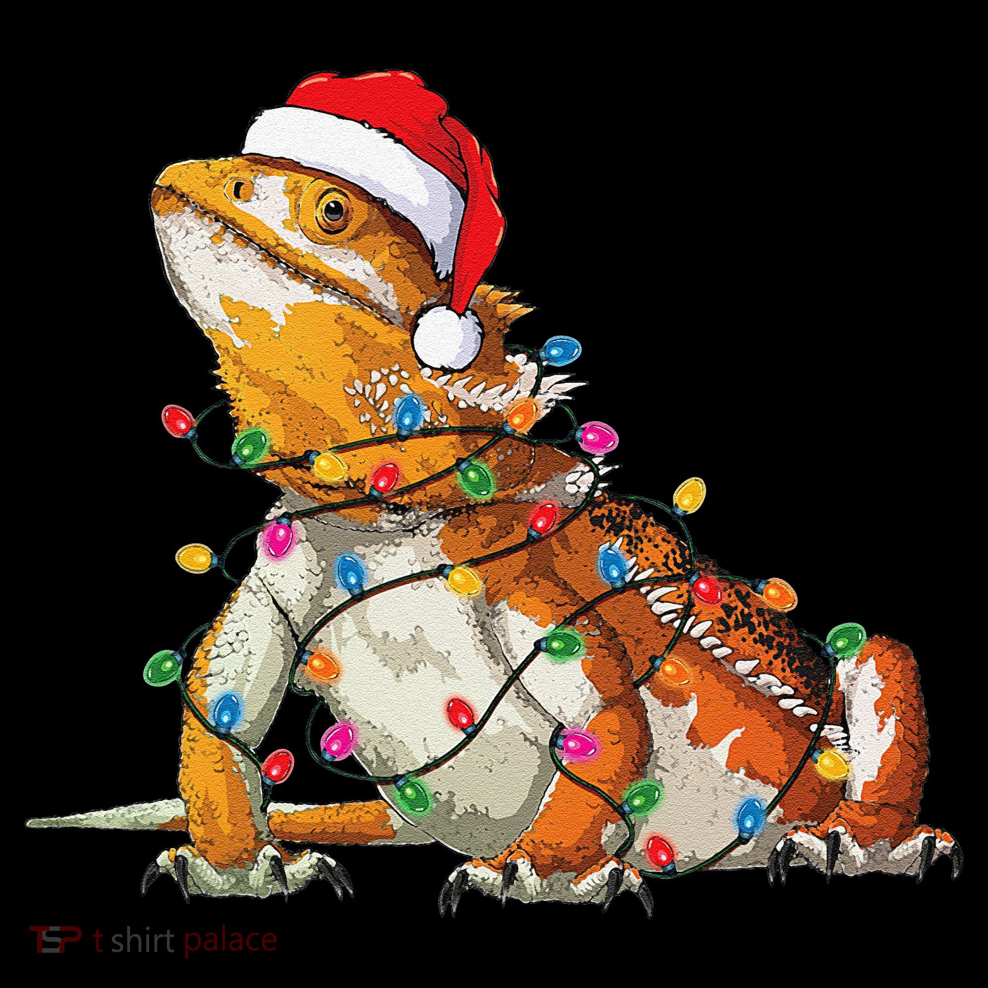 Bearded Dragon Christmas Lights Bearded Dragon Lover Xmas Women's Hoodie