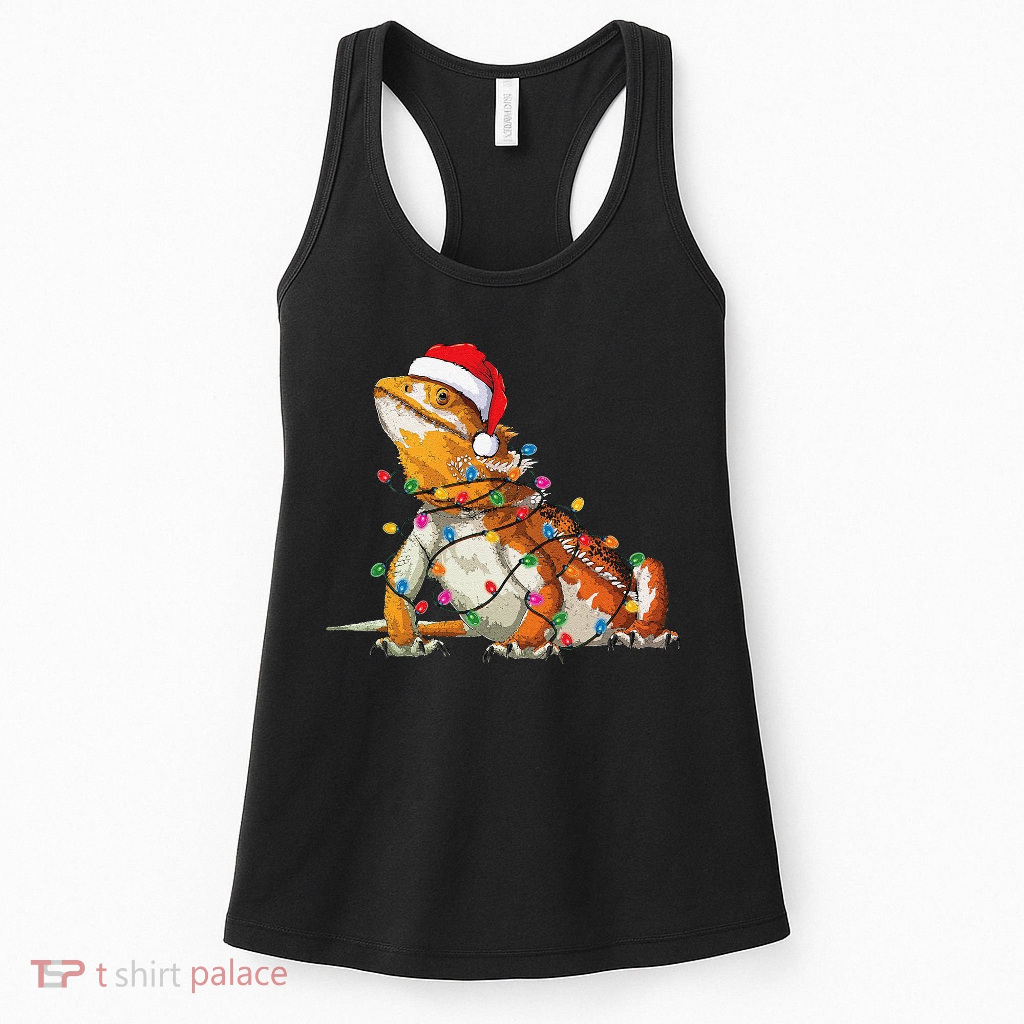 Bearded Dragon Christmas Lights Bearded Dragon Lover Xmas Women's Tank Top