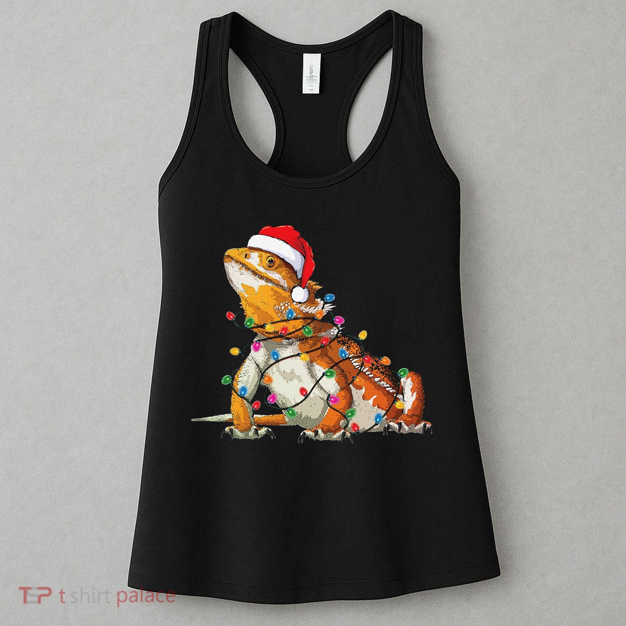 Bearded Dragon Christmas Lights Bearded Dragon Lover Xmas Women's Tank Top