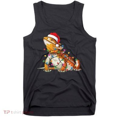 Bearded Dragon Christmas Lights Bearded Dragon Lover Xmas Tank Top