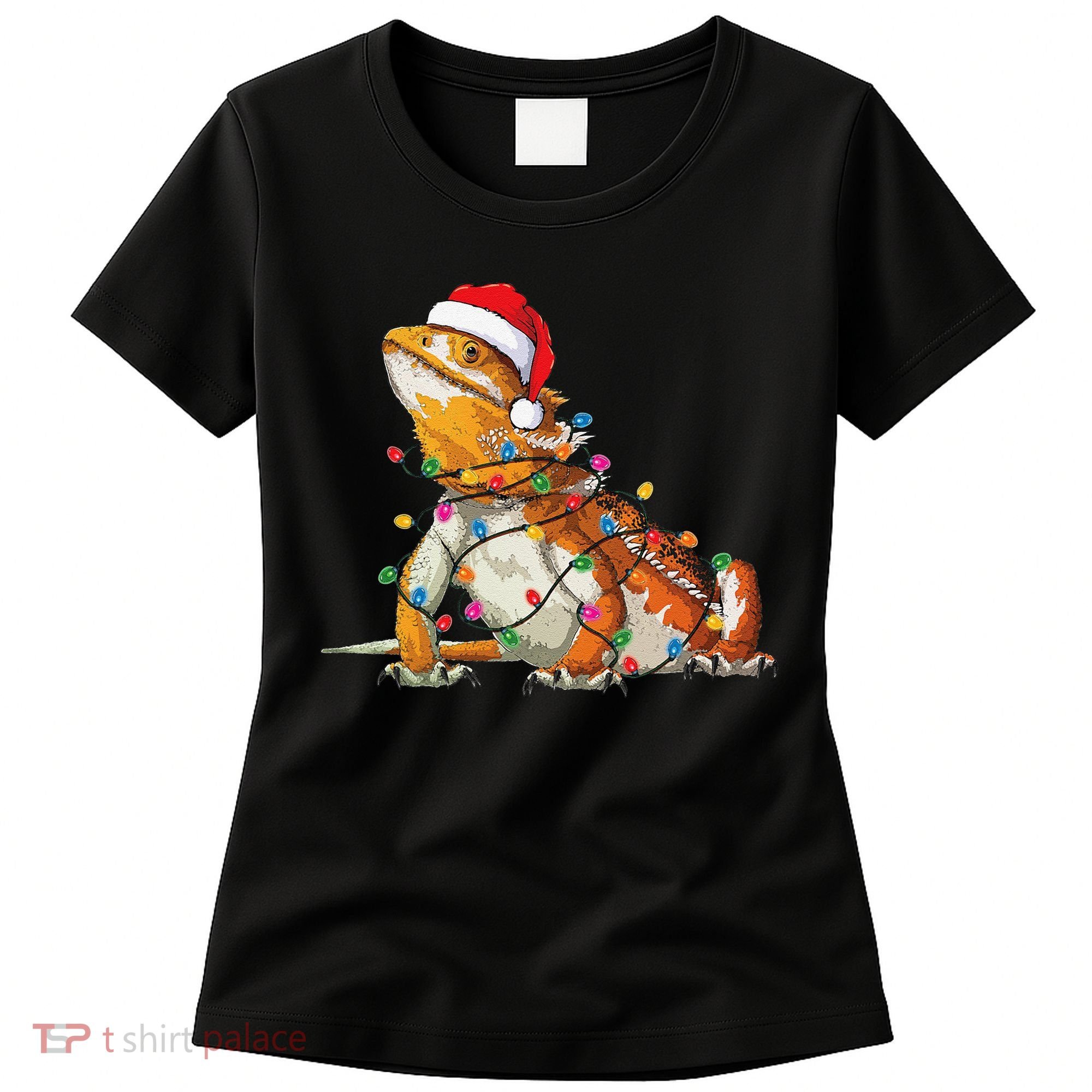 Bearded Dragon Christmas Lights Bearded Dragon Lover Xmas Women's T-Shirt