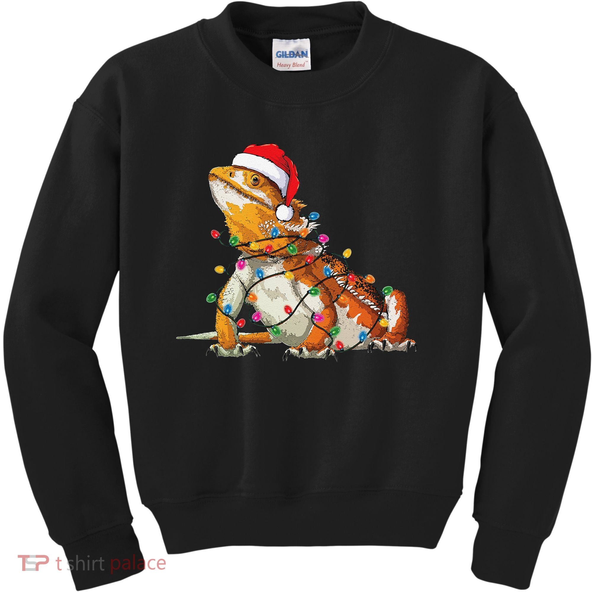 Bearded Dragon Christmas Lights Bearded Dragon Lover Xmas Kids Sweatshirt