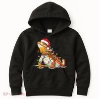 Bearded Dragon Christmas Lights Bearded Dragon Lover Xmas Kids Hoodie thumb 0