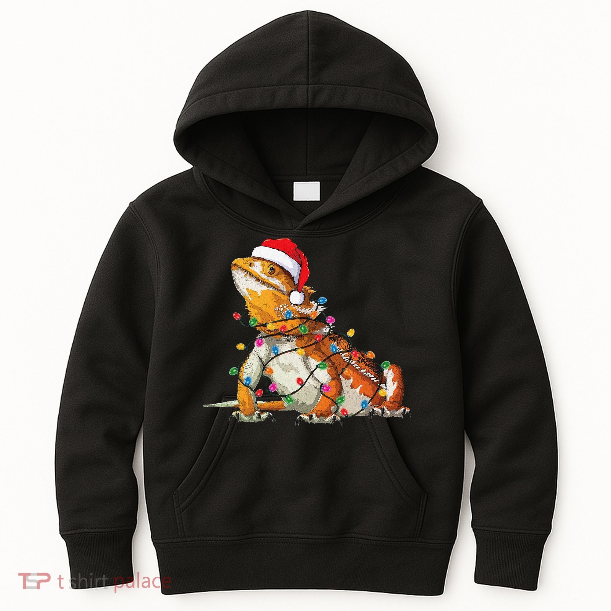 Bearded Dragon Christmas Lights Bearded Dragon Lover Xmas Kids Hoodie
