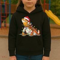 Bearded Dragon Christmas Lights Bearded Dragon Lover Xmas Kids Hoodie thumb 3