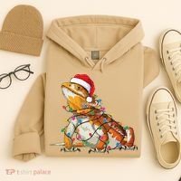 Bearded Dragon Christmas Lights Bearded Dragon Lover Xmas Hoodie thumb 4