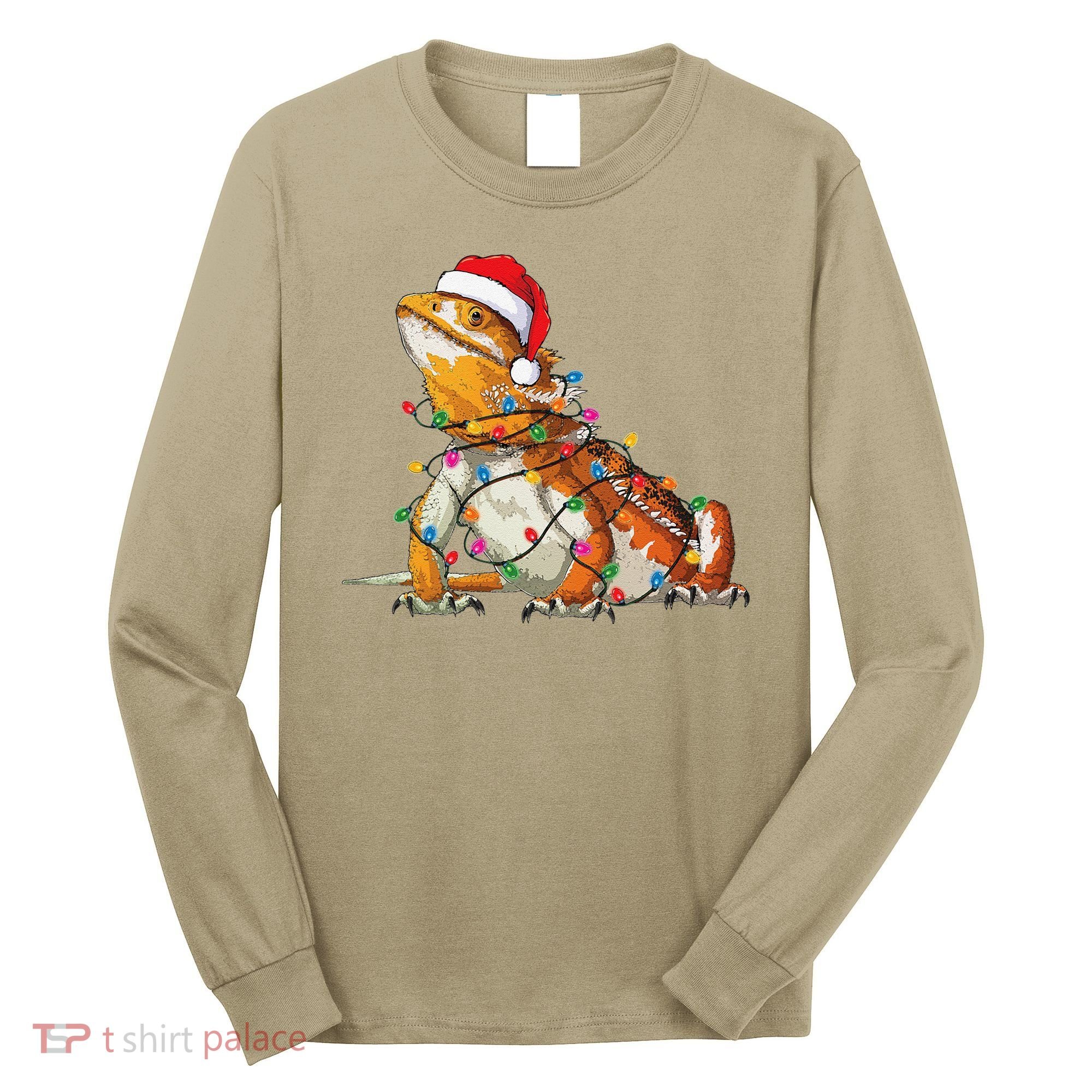 Bearded Dragon Christmas Lights Bearded Dragon Lover Xmas Long Sleeve Shirt