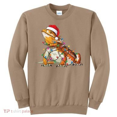Bearded Dragon Christmas Lights Bearded Dragon Lover Xmas Sweatshirt