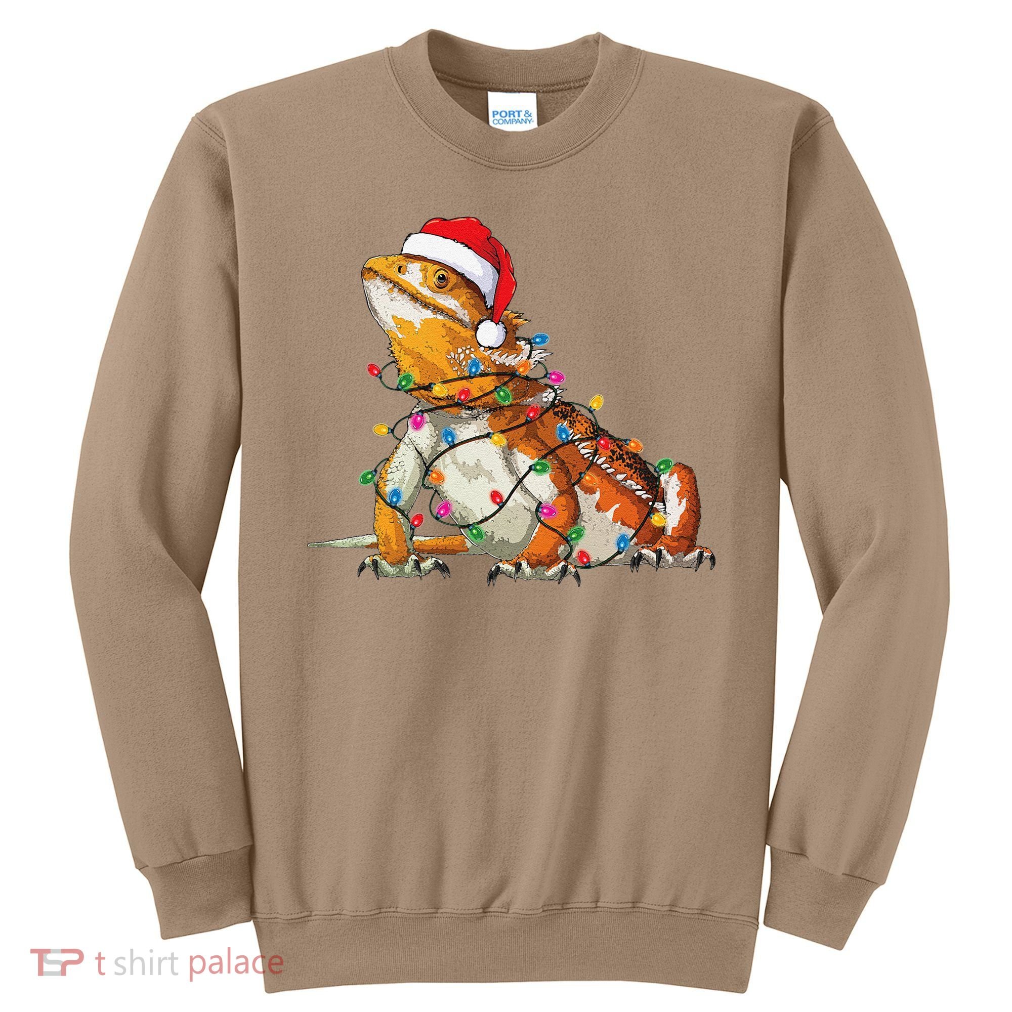Bearded Dragon Christmas Lights Bearded Dragon Lover Xmas Sweatshirt