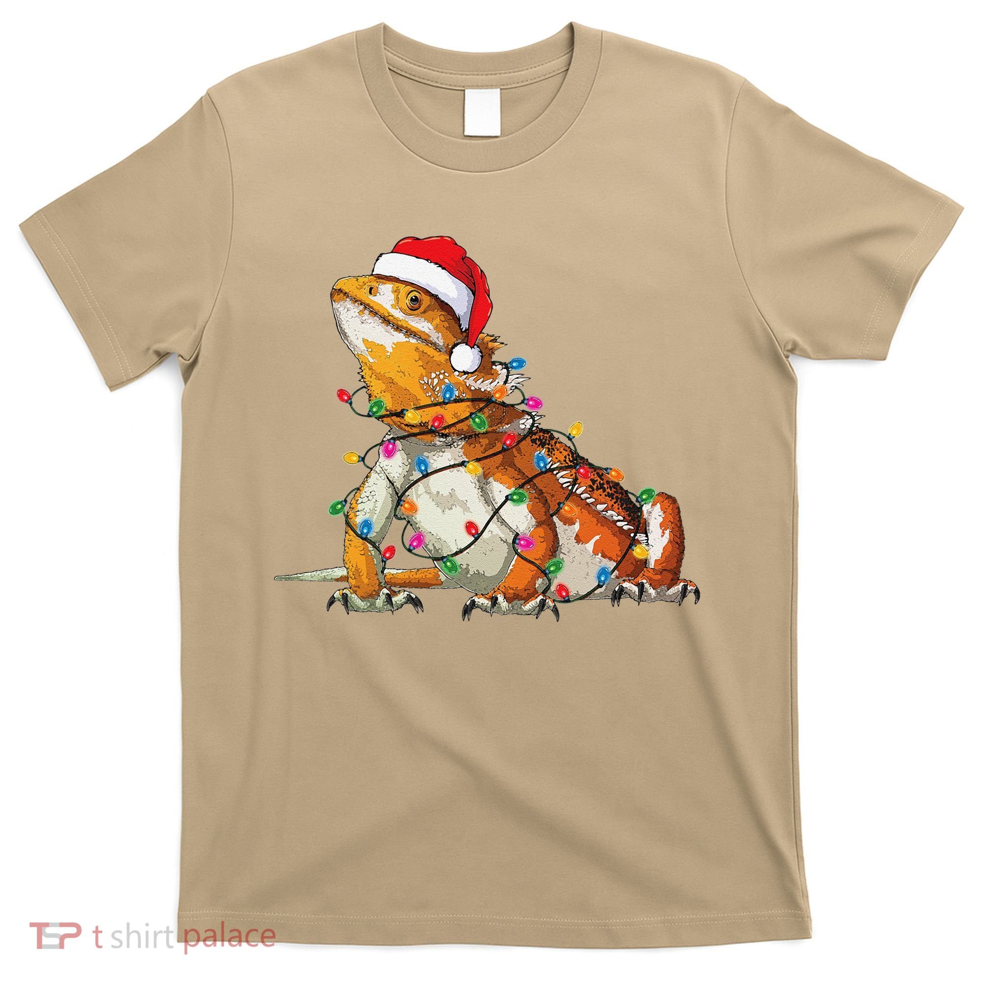 Bearded Dragon Christmas Lights Bearded Dragon Lover Xmas T-Shirt