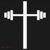 Barbell Dumbbell Cross Christian Jesus Gym Workout Lifting Mousepad thumb 1