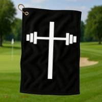Barbell Dumbbell Cross Christian Jesus Gym Workout Lifting Golf Towel thumb 1