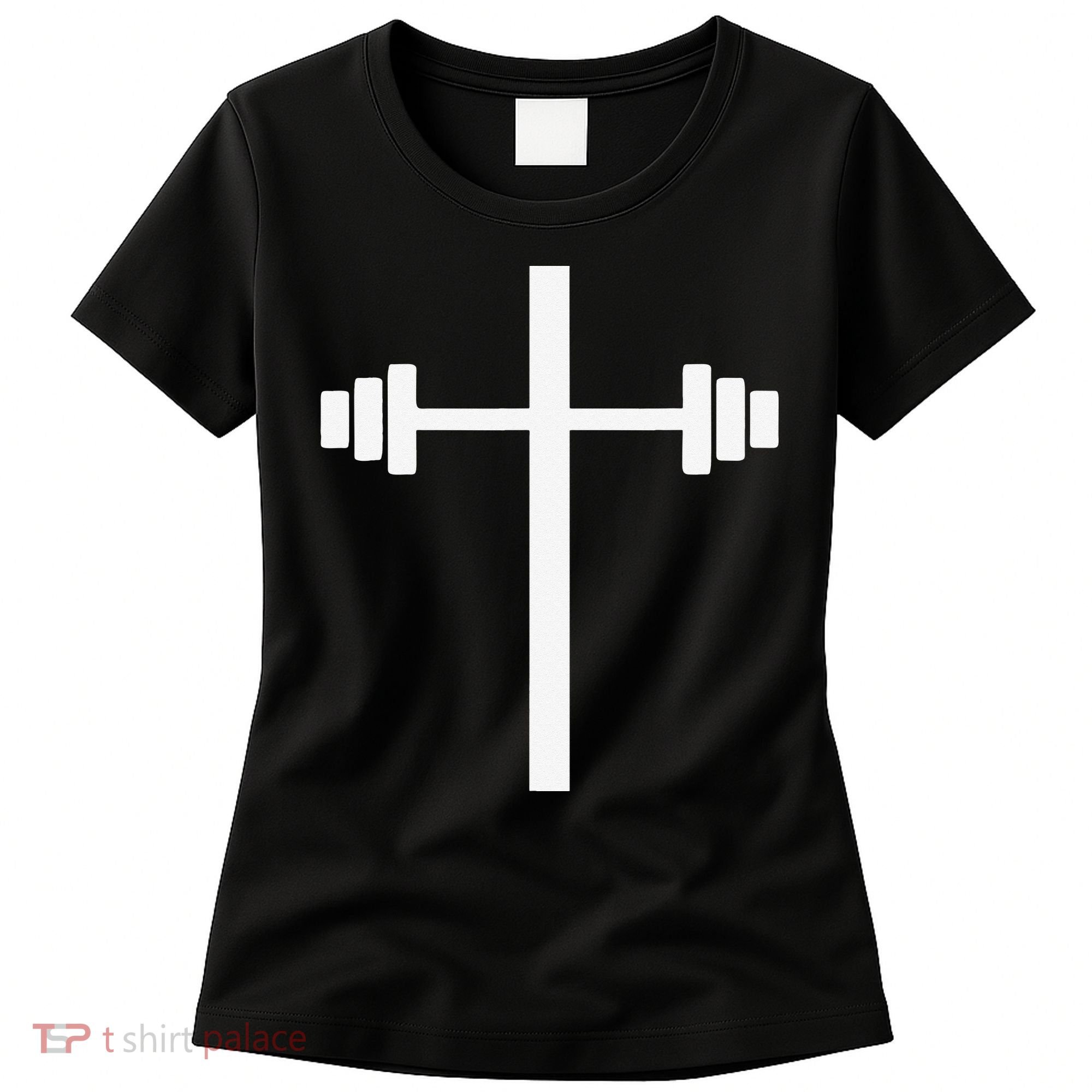 Barbell Dumbbell Cross Christian Jesus Gym Workout Lifting Women's T-Shirt
