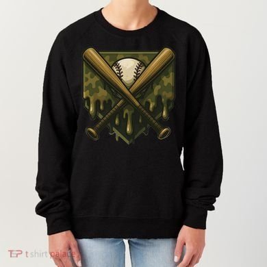 Baseball Drip Camo Home Plate Sports Cool Game Day Drip Women's Sweatshirt