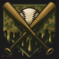 Baseball Drip Camo Home Plate Sports Cool Game Day Drip Long Sleeve Shirt thumb 2
