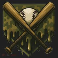 Baseball Drip Camo Home Plate Sports Cool Game Day Drip Beanie thumb 2
