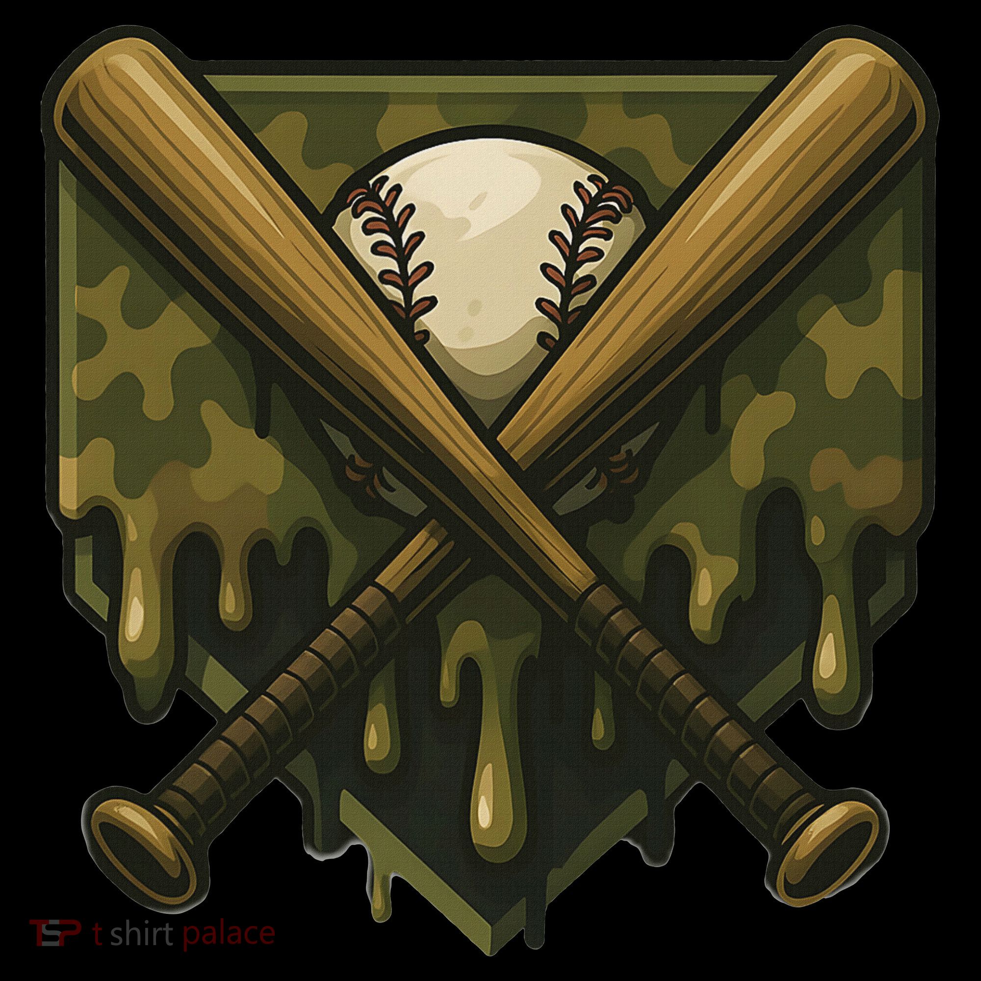 Baseball Drip Camo Home Plate Sports Cool Game Day Drip Women's Tank Top