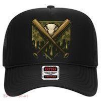 Baseball Drip Camo Home Plate Sports Cool Game Day Drip Hat thumb 0