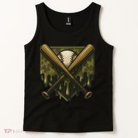 Baseball Drip Camo Home Plate Sports Cool Game Day Drip Tank Top thumb 2