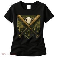 Baseball Drip Camo Home Plate Sports Cool Game Day Drip Women's T-Shirt thumb 0