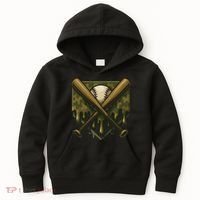 Baseball Drip Camo Home Plate Sports Cool Game Day Drip Kids Hoodie thumb 0
