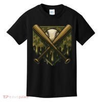 Baseball Drip Camo Home Plate Sports Cool Game Day Drip Kids T-Shirt thumb 0