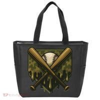 Baseball Drip Camo Home Plate Sports Cool Game Day Drip Tote Bag thumb 0
