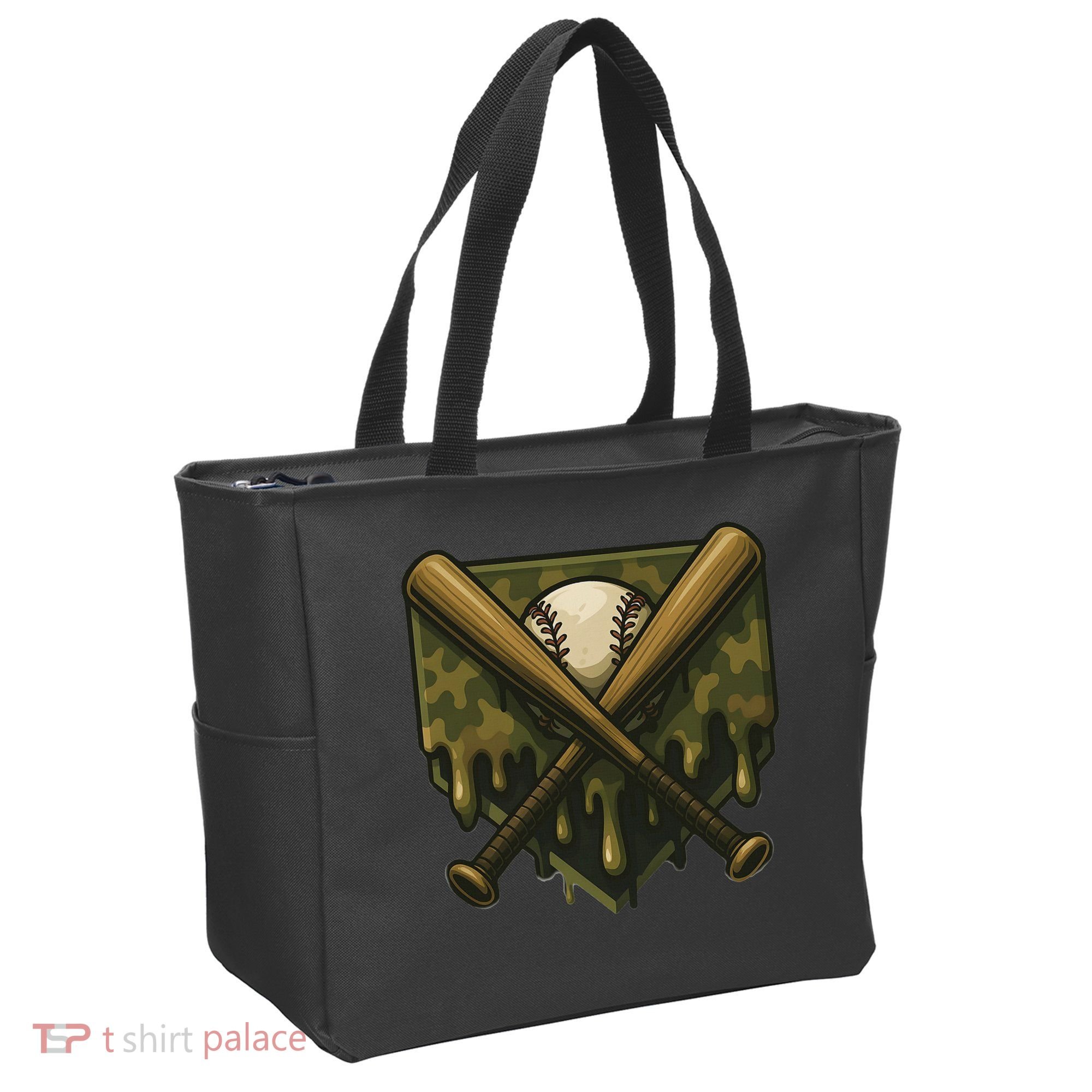Baseball Drip Camo Home Plate Sports Cool Game Day Drip Tote Bag