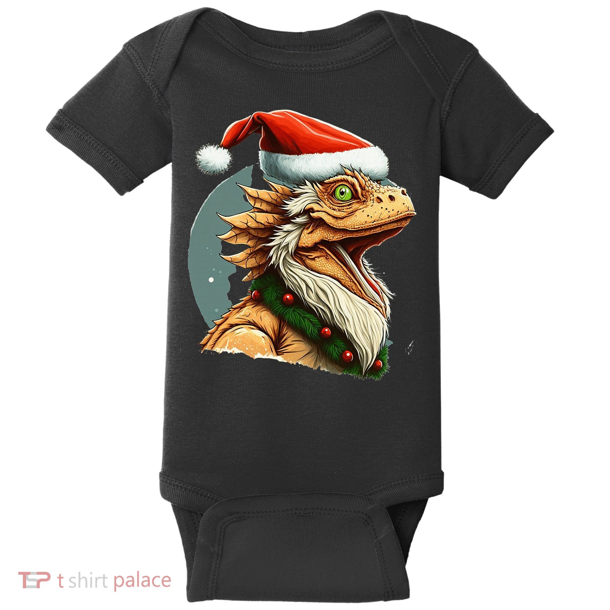 Bearded Dragon Christmas Baby Bodysuit