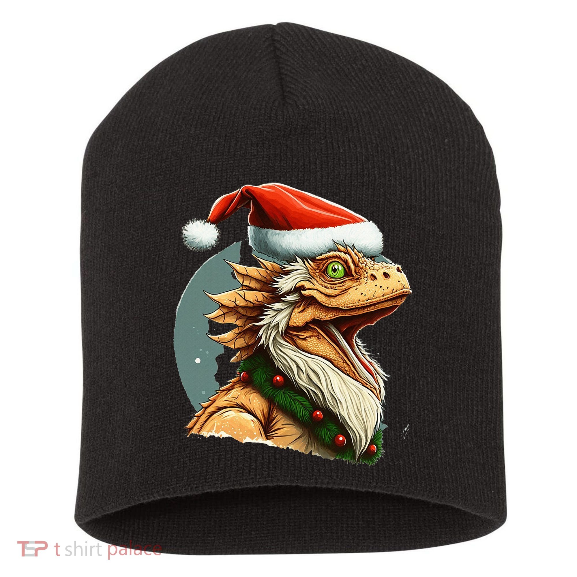 Bearded Dragon Christmas Short Acrylic Beanie