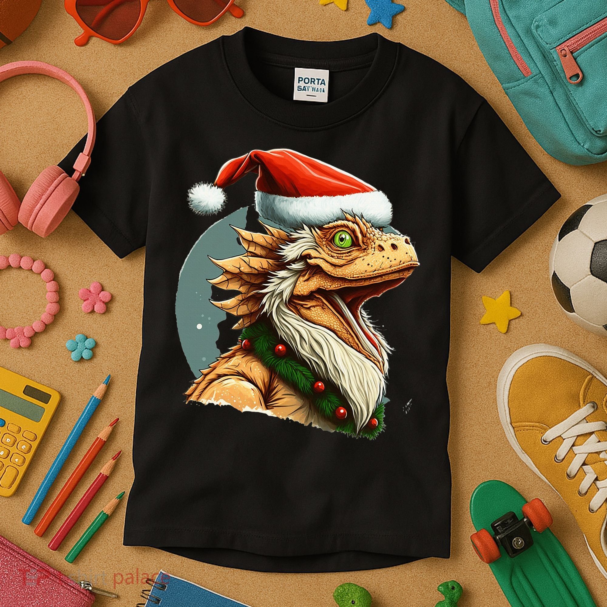 Bearded Dragon Christmas Kids T-Shirt