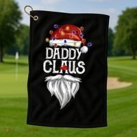 Bearded Daddy Claus Funny Family Matching Christmas Pajamas Meaningful Gift Golf Towel thumb 1