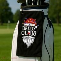 Bearded Daddy Claus Funny Family Matching Christmas Pajamas Meaningful Gift Golf Towel thumb 2