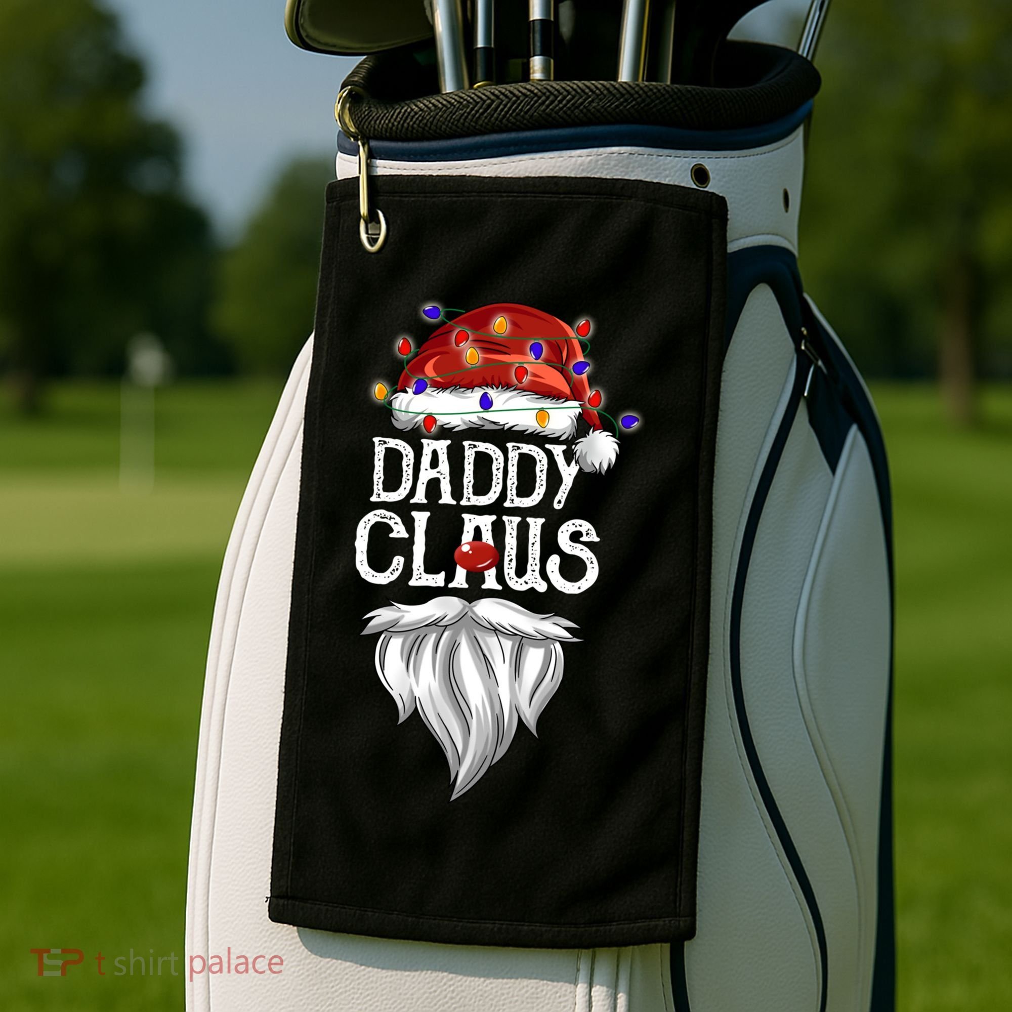 Bearded Daddy Claus Funny Family Matching Christmas Pajamas Meaningful Gift Golf Towel