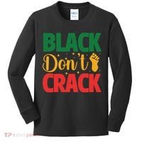 Black Don't Crack Black History Month African American Freedom Day Kids Long Sleeve Shirt thumb 0