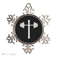 Barbell Dumbbell Cross Christian Jesus Gym Workout Lifting Gift Ornament thumb 0