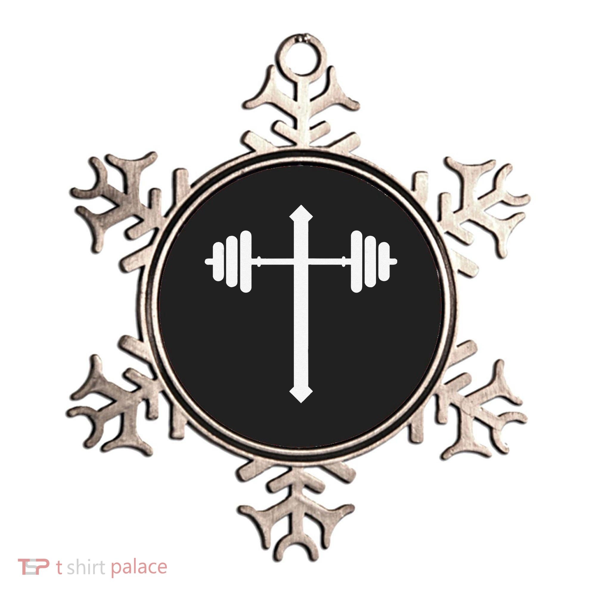 Barbell Dumbbell Cross Christian Jesus Gym Workout Lifting Gift Ornament