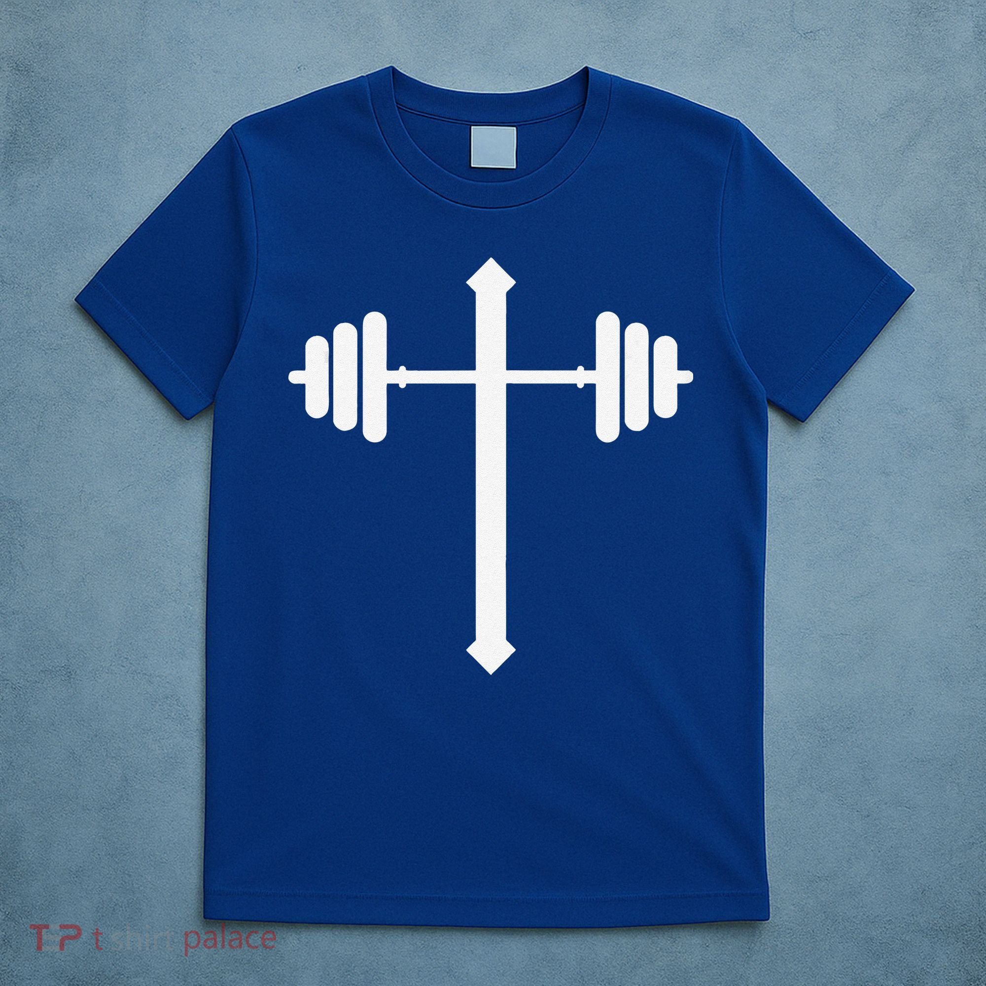 Barbell Dumbbell Cross Christian Jesus Gym Workout Lifting Gift T-Shirt