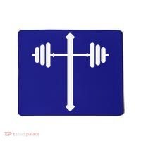 Barbell Dumbbell Cross Christian Jesus Gym Workout Lifting Gift Mousepad thumb 0