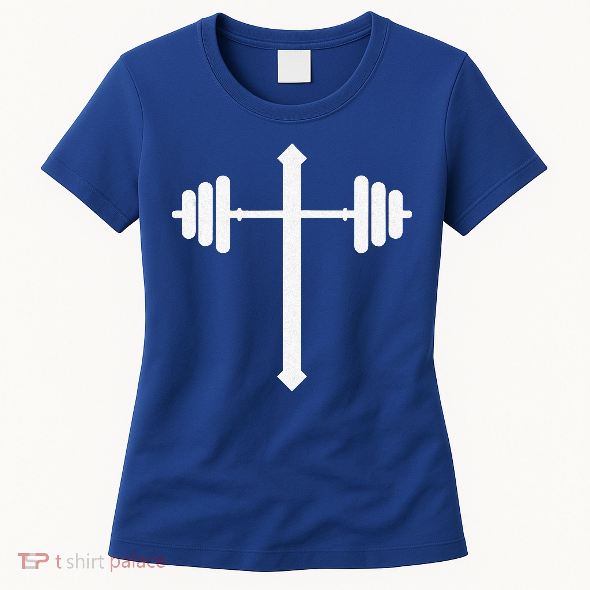 Barbell Dumbbell Cross Christian Jesus Gym Workout Lifting Gift Women's T-Shirt