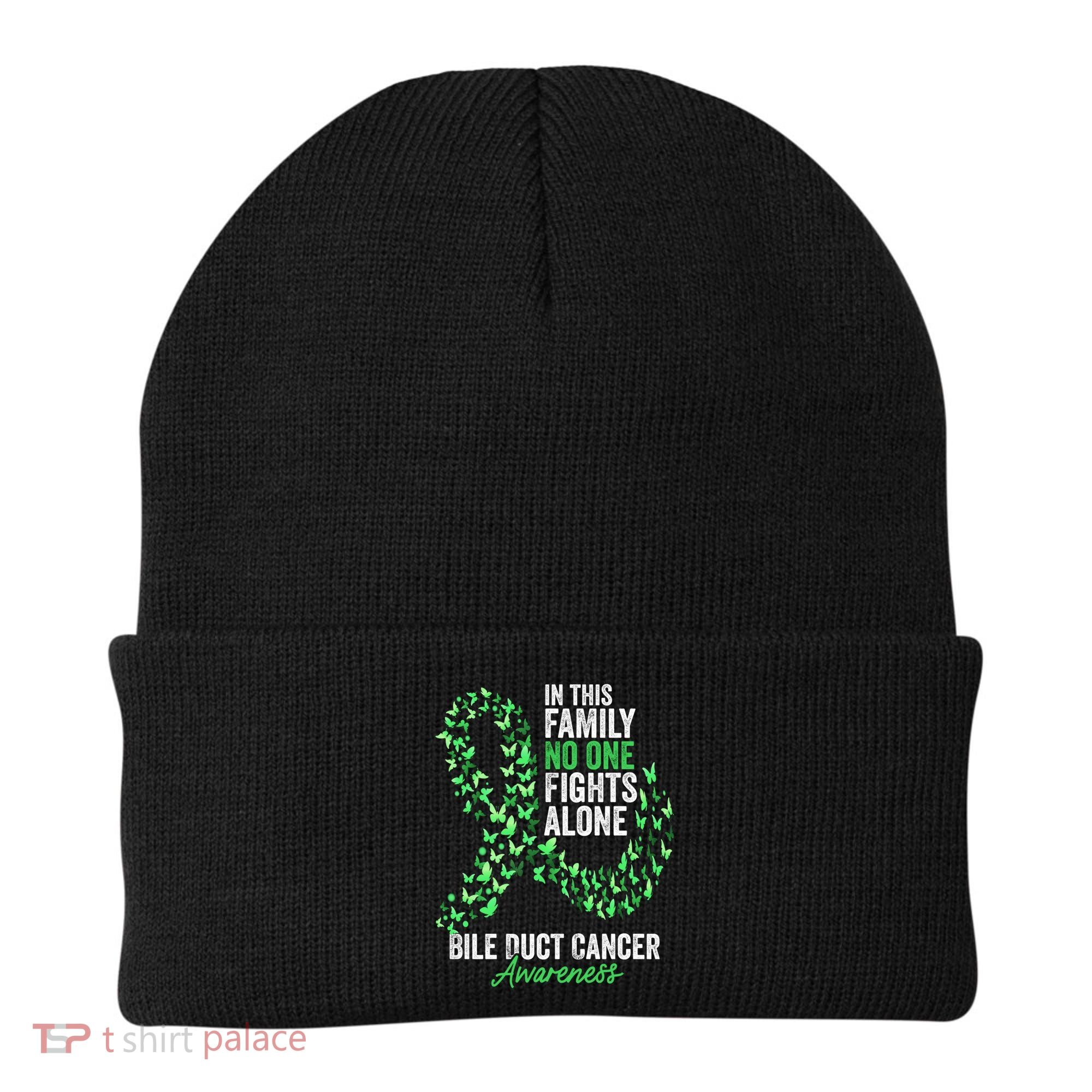 Bile Duct Cancer Awareness Month Butterflies Green Ribbon Gift Beanie