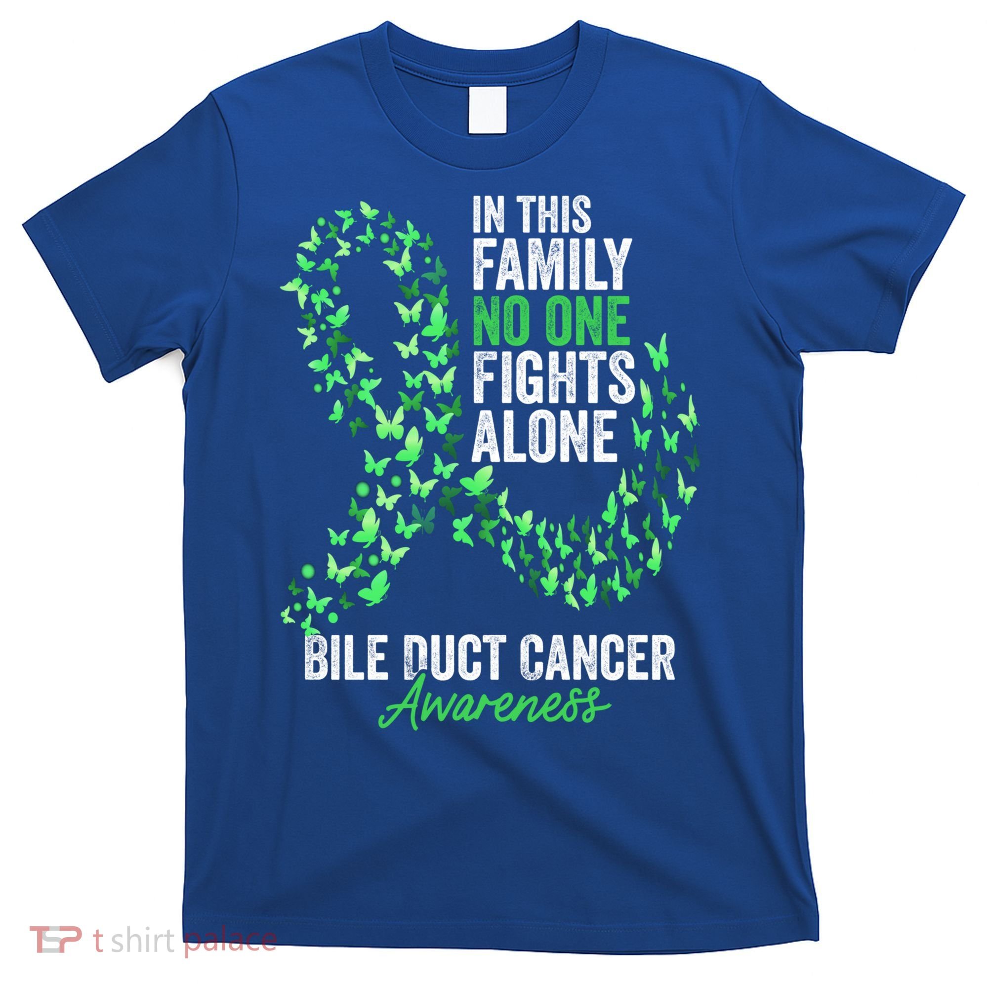 Bile Duct Cancer Awareness Month Butterflies Green Ribbon Gift T-Shirt