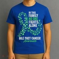 Bile Duct Cancer Awareness Month Butterflies Green Ribbon Gift T-Shirt thumb 3