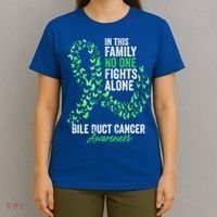 Bile Duct Cancer Awareness Month Butterflies Green Ribbon Gift T-Shirt thumb 4