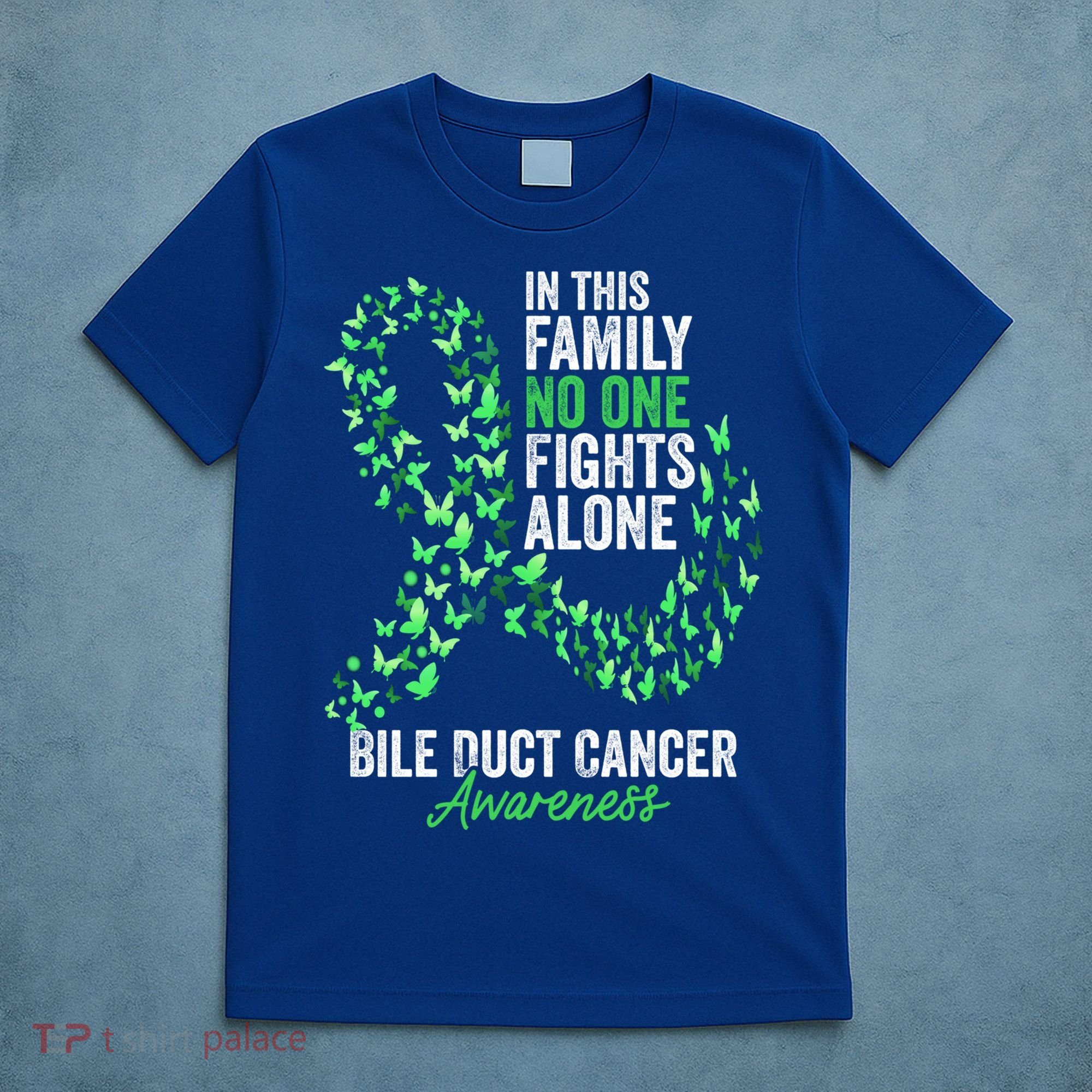 Bile Duct Cancer Awareness Month Butterflies Green Ribbon Gift T-Shirt