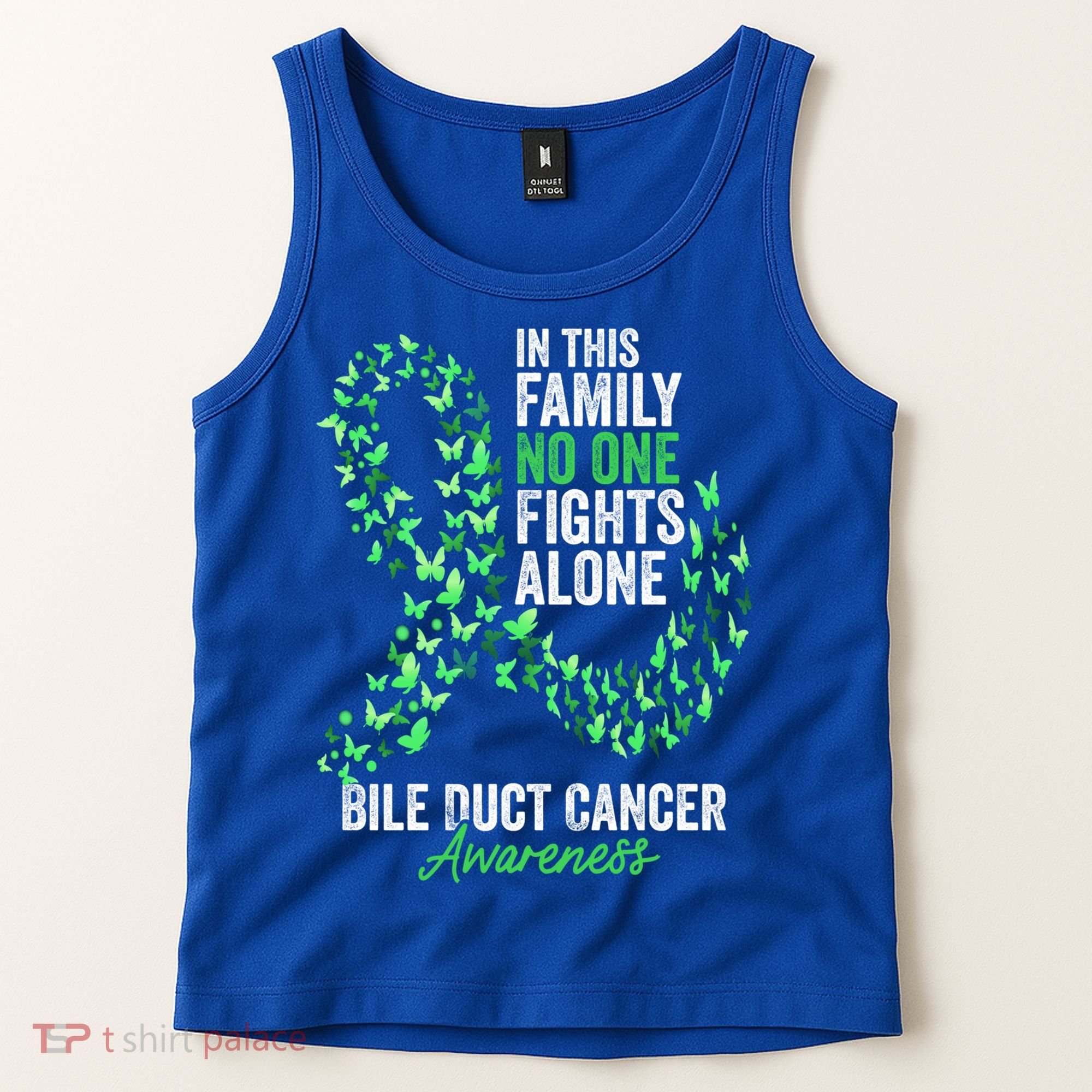 Bile Duct Cancer Awareness Month Butterflies Green Ribbon Gift Tank Top
