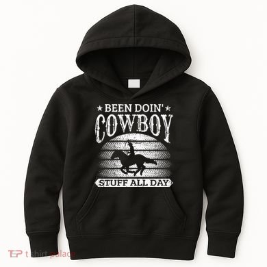 Been Doing Cow Stuff All Day Roping Racing Horse Riding Kids Hoodie