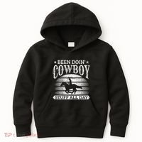 Been Doing Cow Stuff All Day Roping Racing Horse Riding Kids Hoodie thumb 0