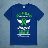 Bile Duct Cancer Awareness My Hero Is Now My Angel Bile Duct Gift T-Shirt thumb 5